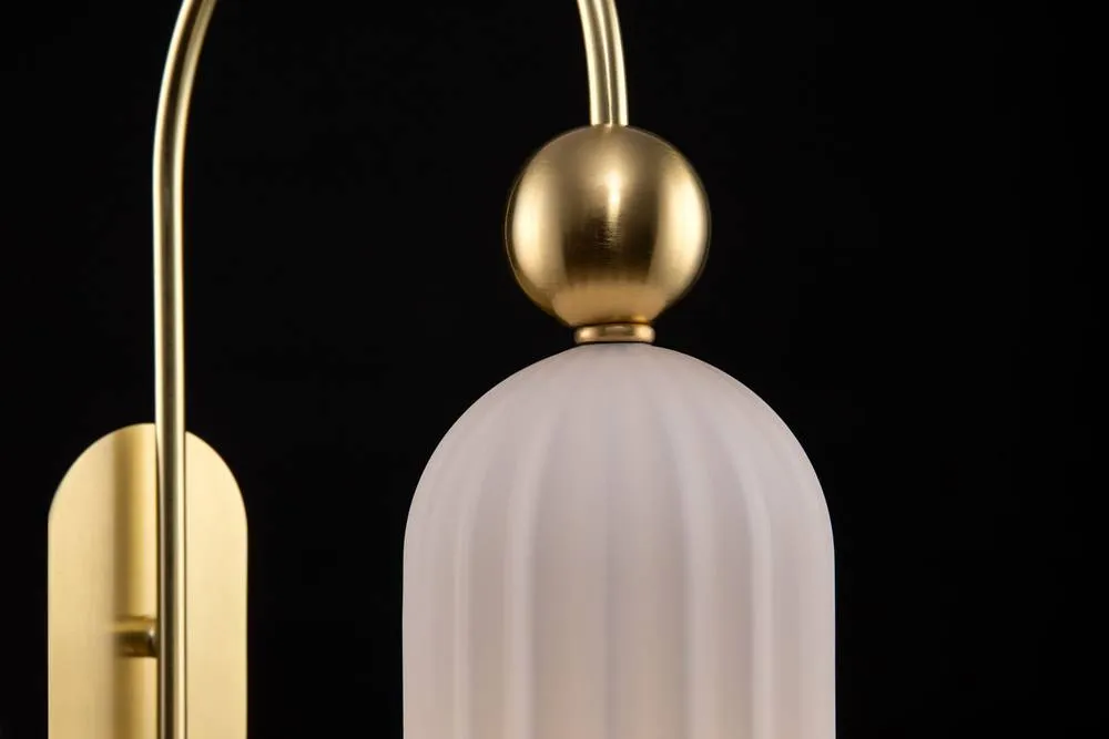 Netlighting Antic Modern Wall Lamp Gold Glass White Shade 4