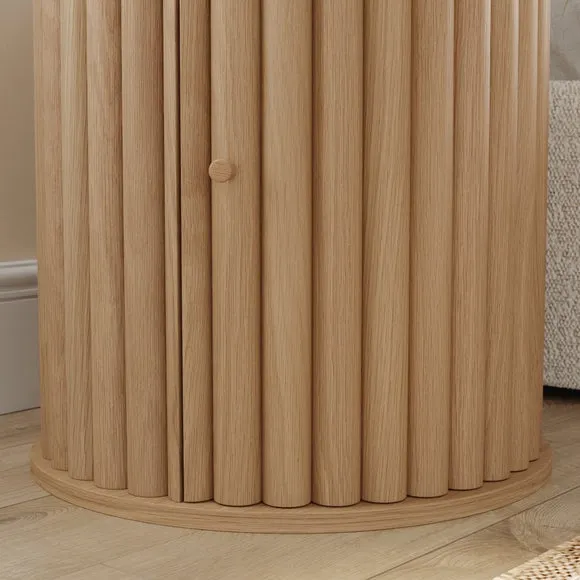 Lucin Travertine Effect Bedside Table 5
