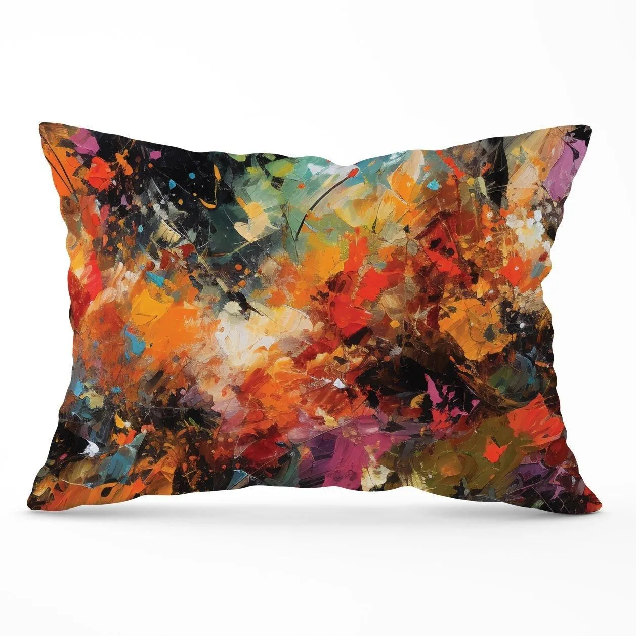 Warren Reed - Designer A Vibrant Abstract Painting Cushions in Orange