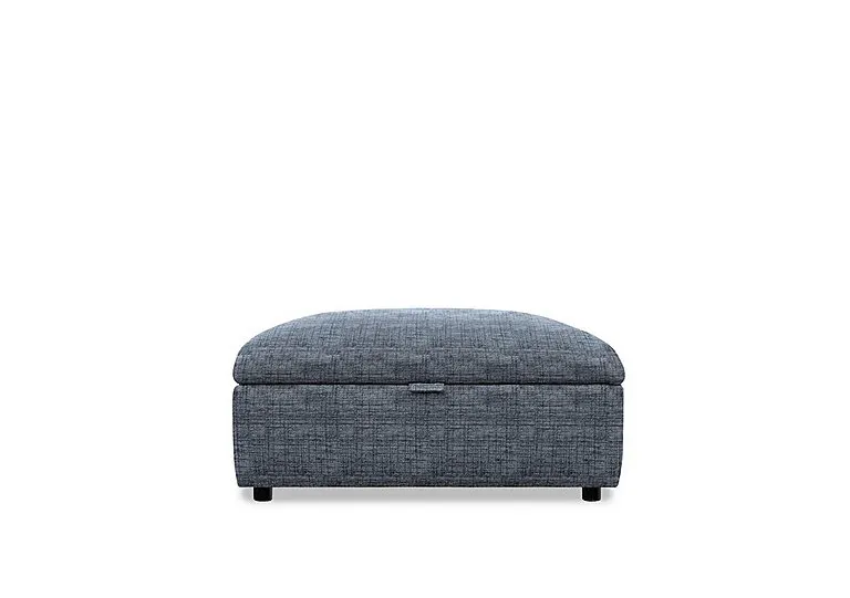 Hudson 23 Fabric Storage Stool - Dash Blue