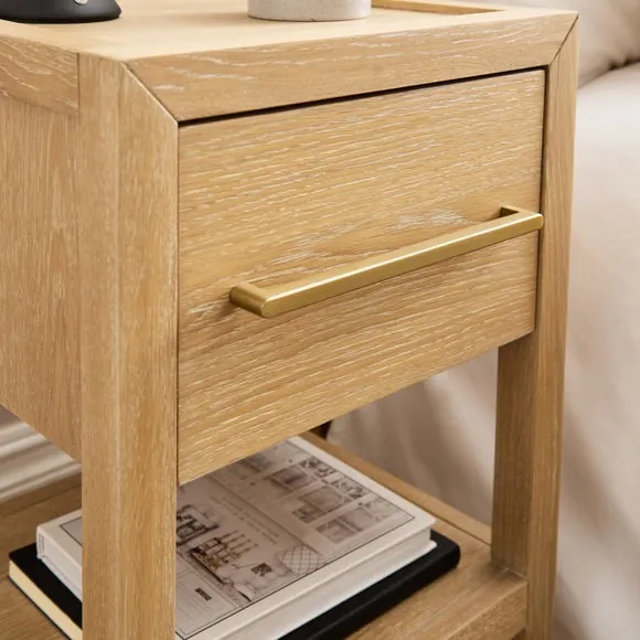 Holden 1 Drawer Bedside Table, Oak 4