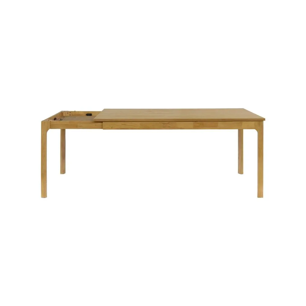 sweeek Dining table rectangular extendable with rubberwood & oak veneer in Beige 3