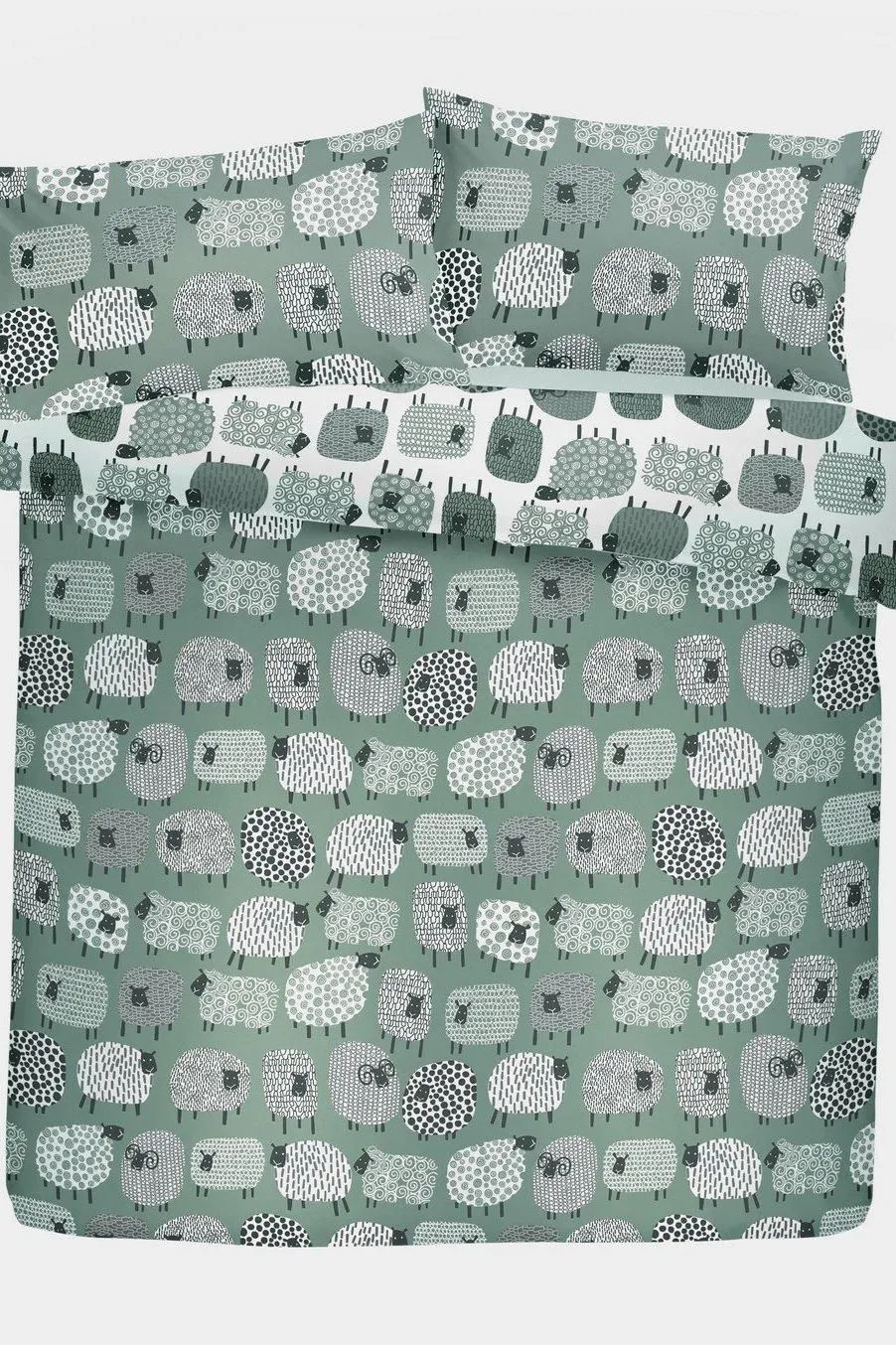 Fusion 'Dotty Sheep' Fun Reversible Duvet Cover Set in Duck Egg Blue 4