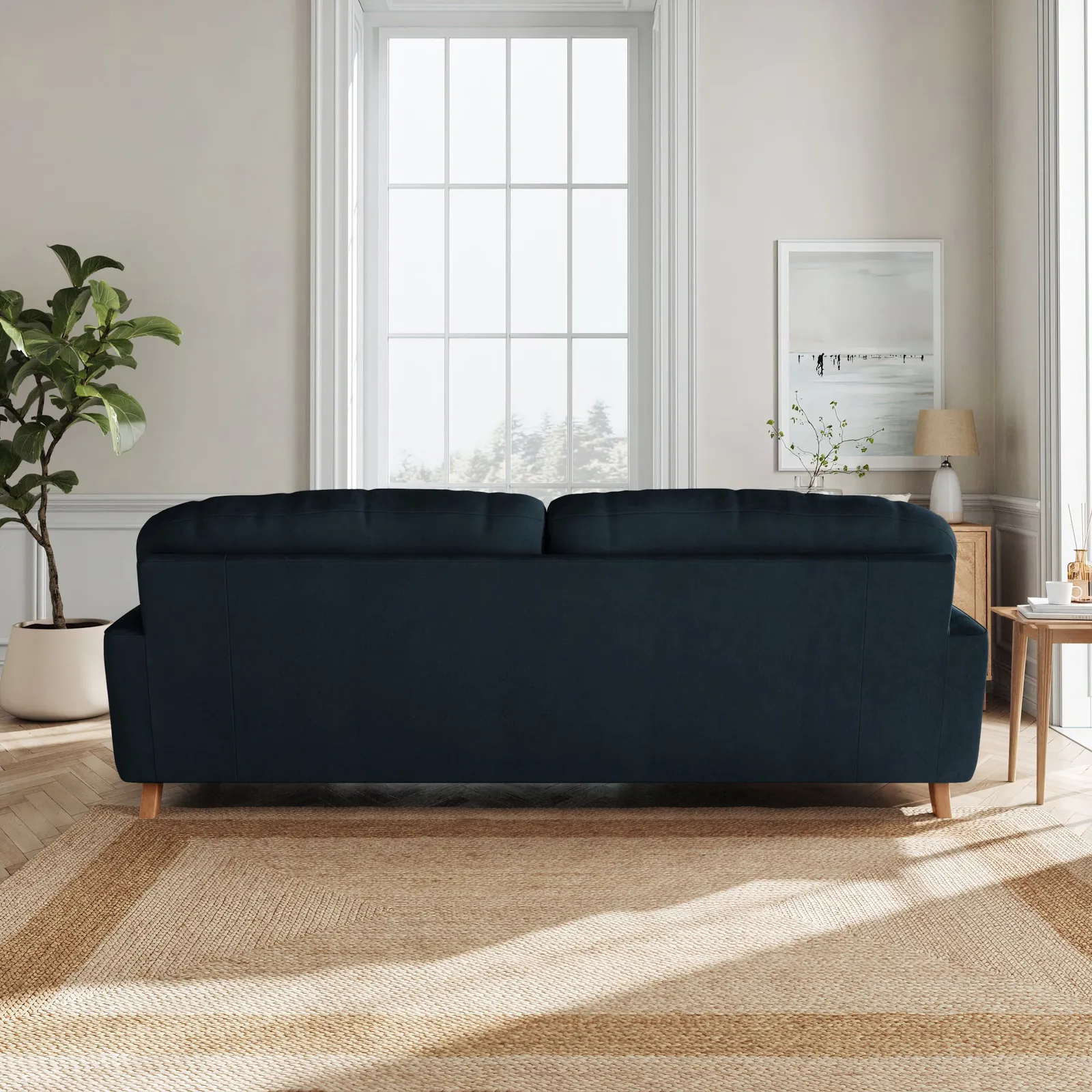 Martha Matte Plush Velvet 4 Seater Sofa 3