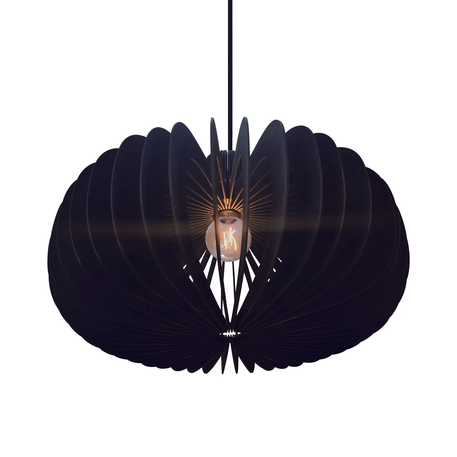 Nordlux Hazo Pendant Light Black Wood Dining Room E27 Mains 66cm 4