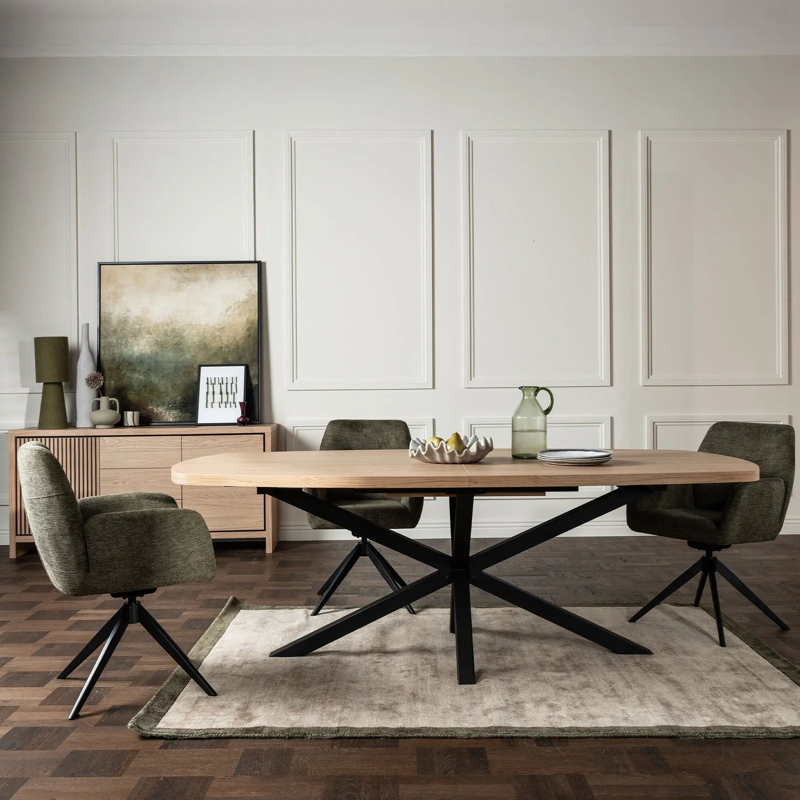 Erzen Oval Extending Dining Table 220/280X120X77Cm, Round, Neutral | Barker & Stonehouse 2