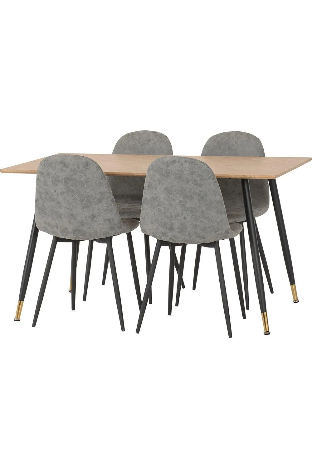 Seconique Hamilton Medium Dining Set with Athens Chairs in Grey 3