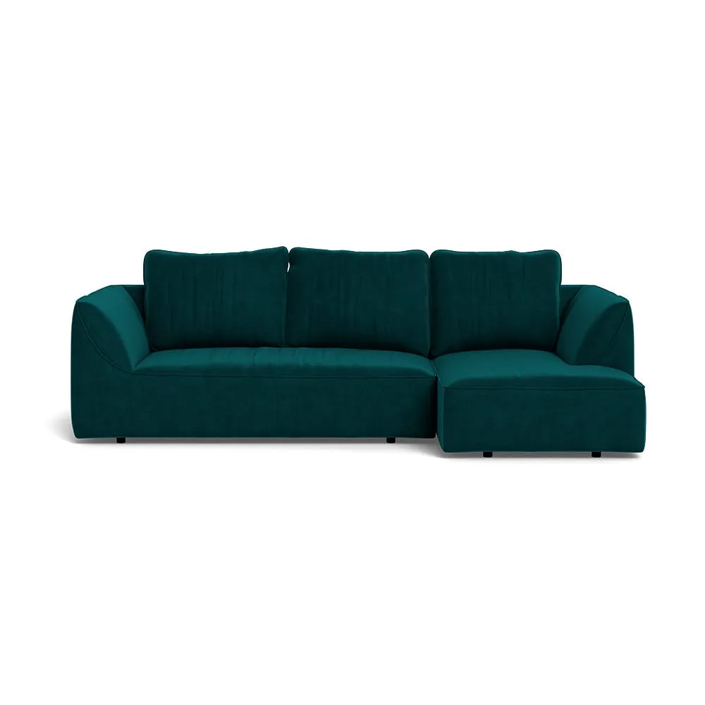 Heal's Morven Right Hand Facing Corner Chaise Sofa Smart Luxe Velvet Ocean 1