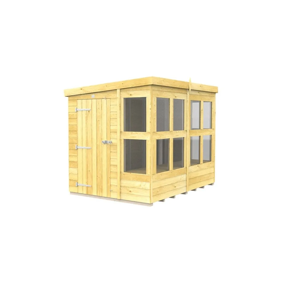 Buttercup Farm 8 x 6 Feet Pent Potting Shed - Wood - L178 x W243 x H201 cm in Brown