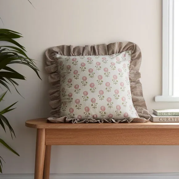Lizzy Tile Frilled Square Cushion Cover