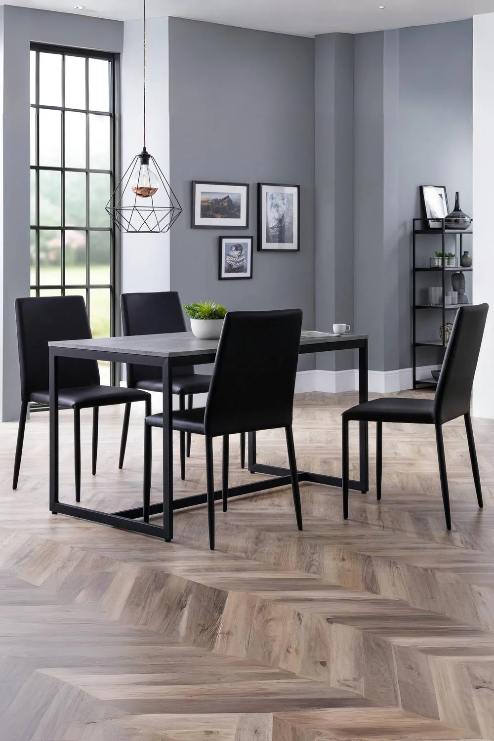 Julian Bowen Jazz Fully Upholstered Stacking Dining Chair (Set of 4) in Black 3