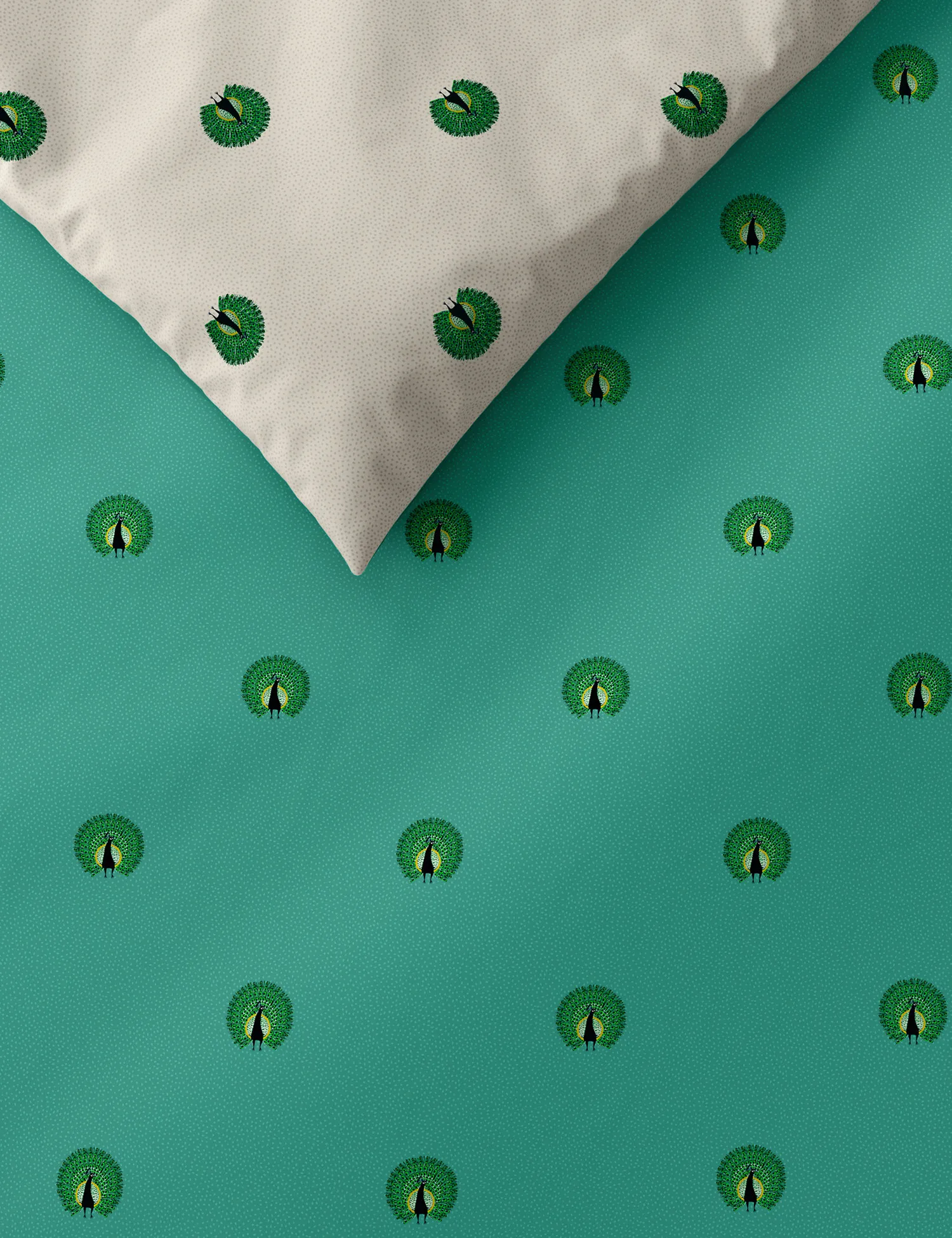 M&S Cotton Mix Peacock Bedding Set