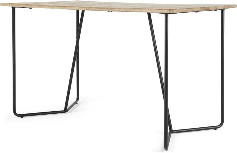 Hamilton Desk, Light Mango Wood and Black