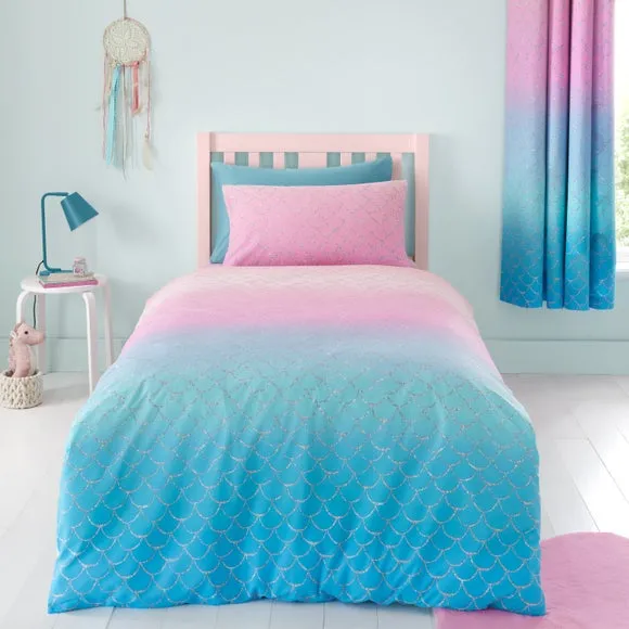 Catherine Lansfield Mermaid Reversible Duvet Cover & Pillowcase Set 3