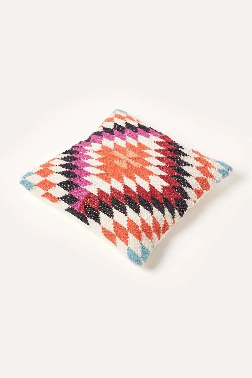 Homescapes Handwoven Kilim Cushion with Feather Filling in Orange 5