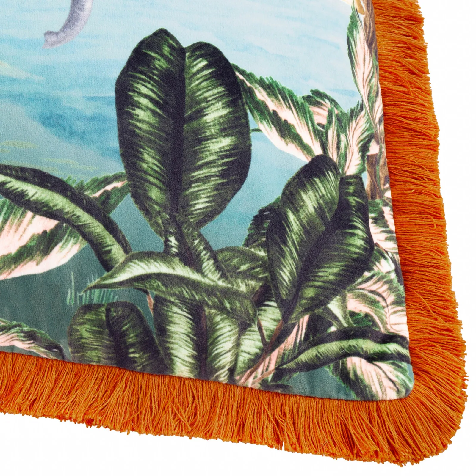 Paoletti Odisha Scene Printed Velvet Cushion 5