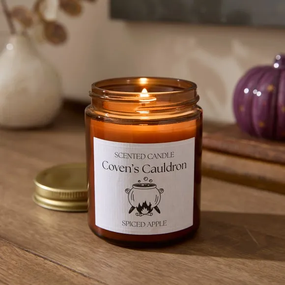 Covens Cauldron Spiced Apple & Cinnamon Jar Candle