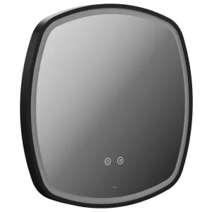 Nexa By VADO Veva Matt Black Square LED Bathroom Mirror with Demister - 500mm
