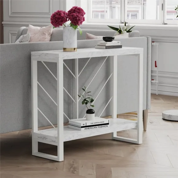 Brielle Console Table, Faux Marble