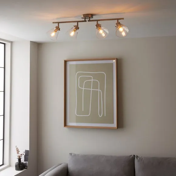 Delavin 4 Light Satin Nickel Semi Flush Spotlight Bar 3