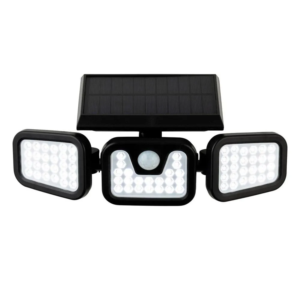 Netlighting Avenue LED Solar Security Wall Light with PIR Black IP44