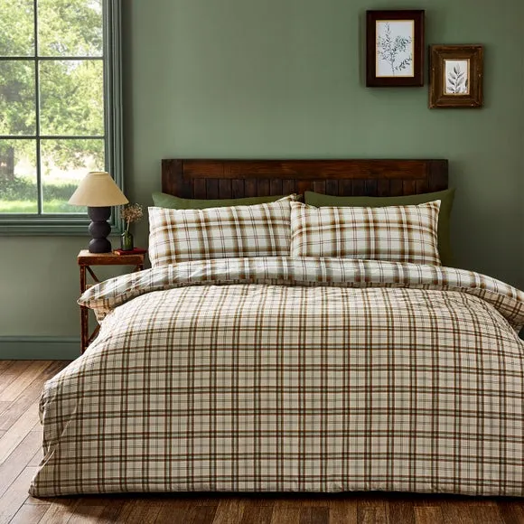 Catherine Lansfield Kelso Check Polycotton Duvet Cover & Pillowcase Set 3