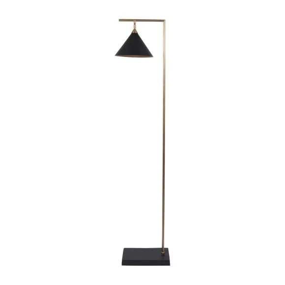 Zeta Matt Black and Antique Brass Floor Lamp 4