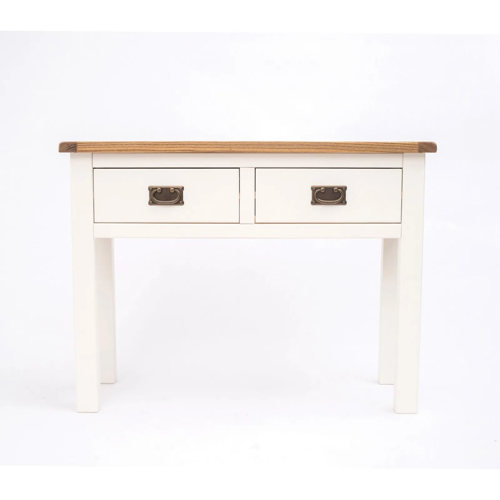 Cabinet Bits Lovere Off-White 2 Drawer Console Table Brass Drop Handle 2