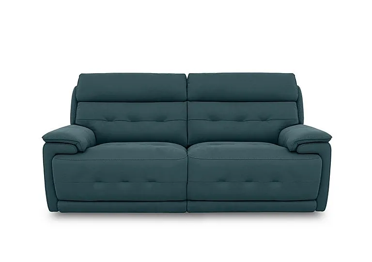 Brescia Fabric 3 Seater Power Recliner Sofa with Power Headrests - Peacock