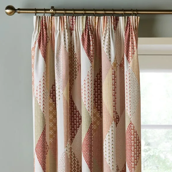 Patchwork Print Pencil Pleat Curtains 1