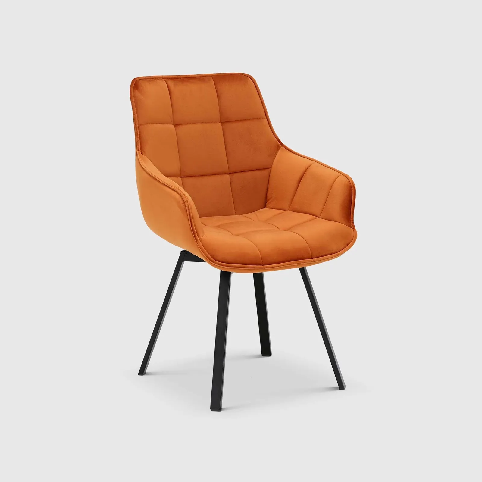 Jasper Leisure Swivel Dining Chair, Orange Velvet | Barker & Stonehouse 2