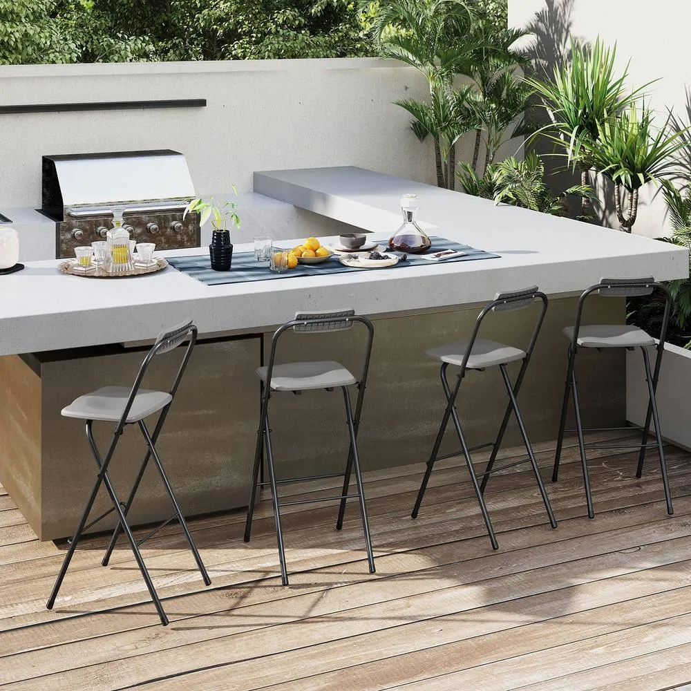 Costway Outdoor Folding Barstools Set of 2 Bar Height Patio Chairs 6