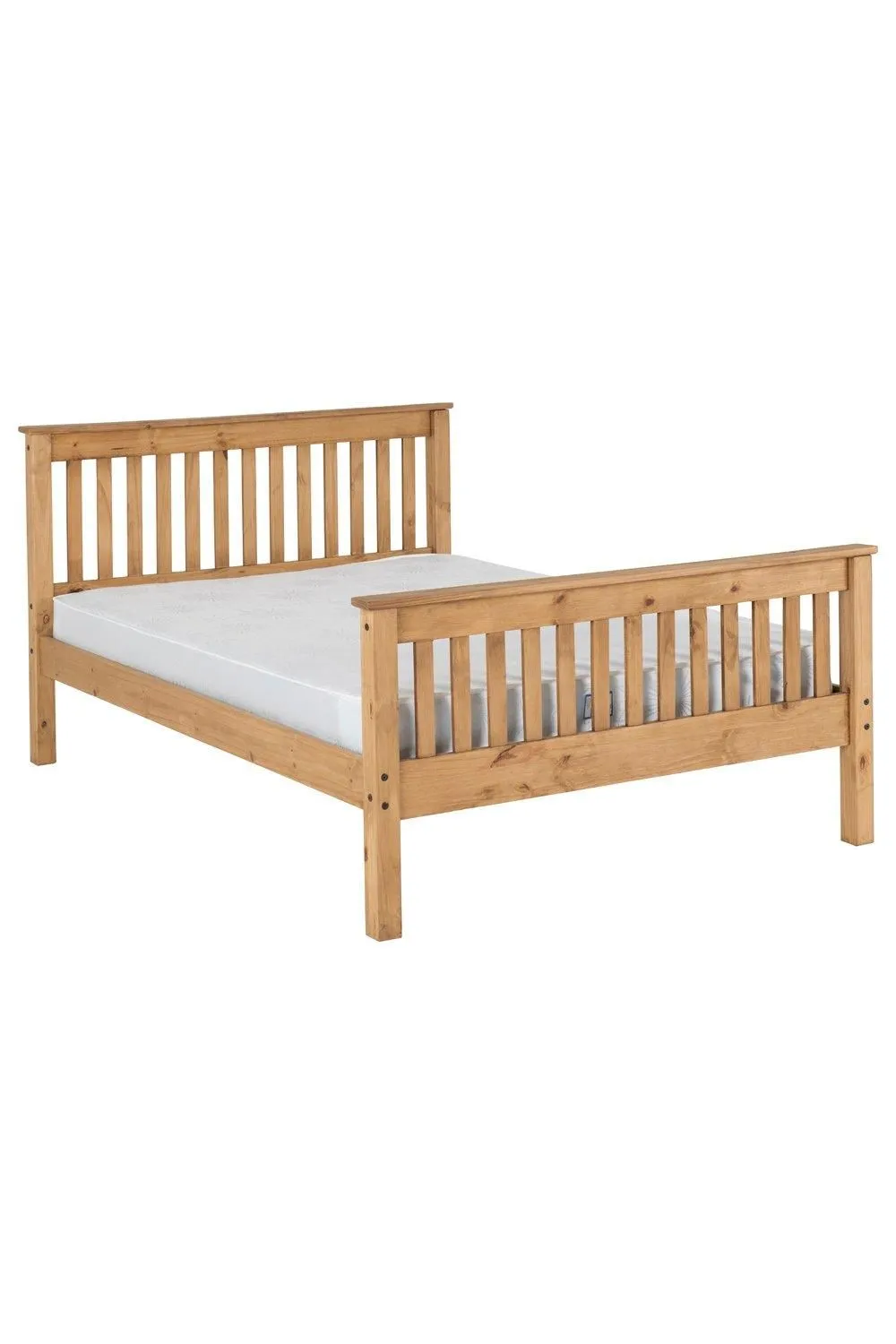 Seconique Monaco 4'6" Double Bed High Foot End in Natural