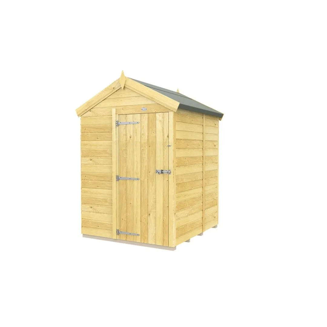 Buttercup Farm 5 x 5 Feet Apex Shed - Single Door W/O Windows - L158 x W147 x H217 cm in Brown