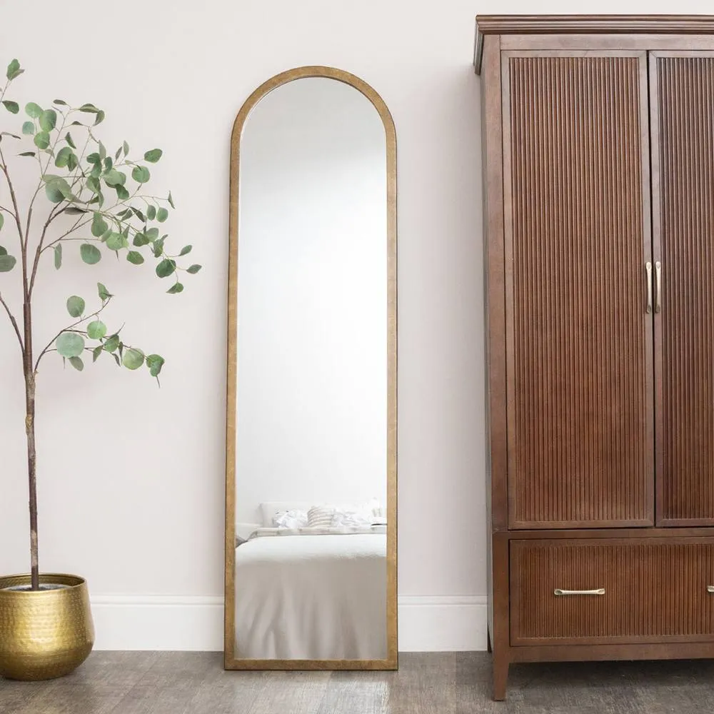 Melody Maison Large Bronze Framed Arched Wall & Leaner Mirror - 50cm X 180cm 6