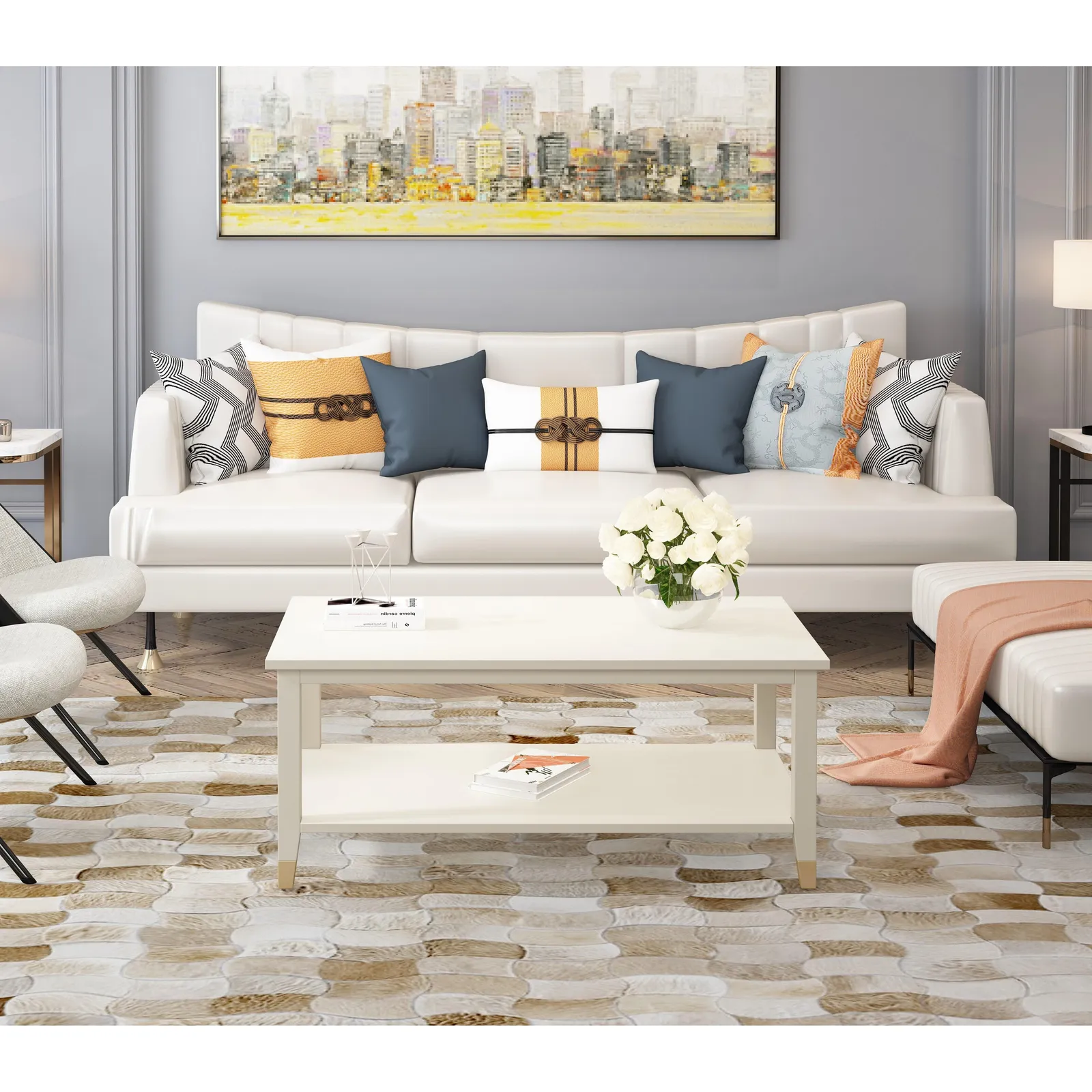 Cabinet Bits Palazzi Coffee Table H45 W100 D56cm in Off-White 2