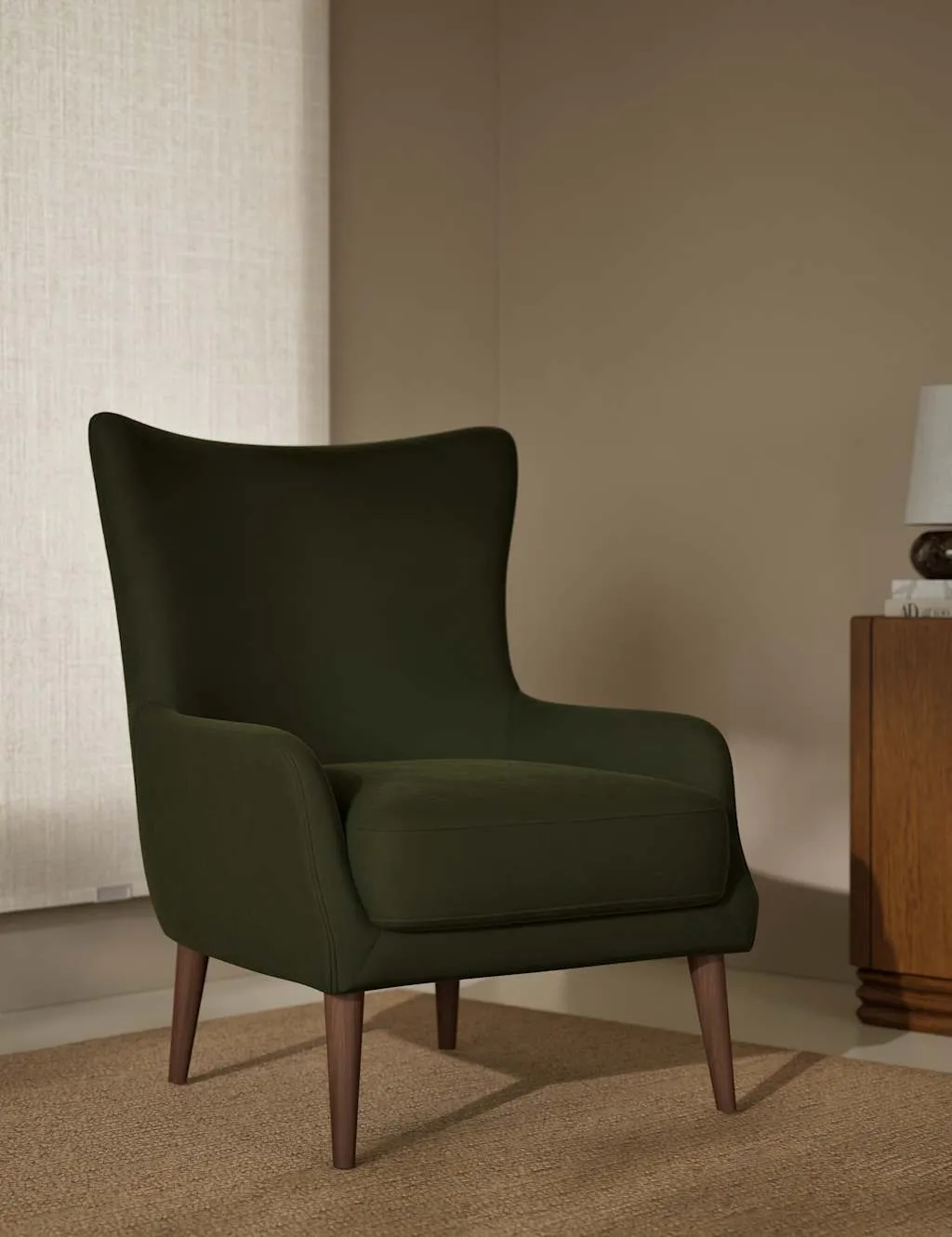 Gallery Direct Harriet Velvet Accent Chair Dark Green