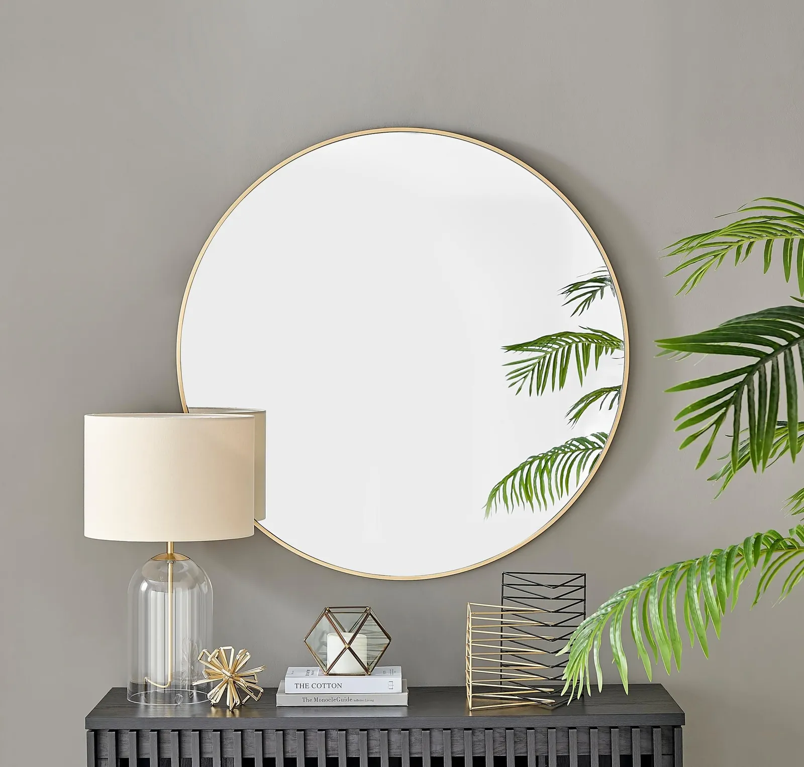 FurnitureboxUK Emma 100cm Large Art Deco Metal Frame Round Hallway Bedroom Dining & Living Room Wall Mirror in Gold 2