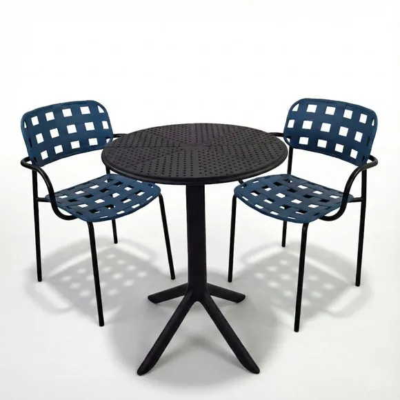 Bergen Round Bistro Table with 2 Karin Armchairs 2