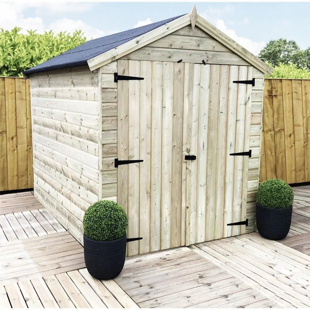 Marlborough 7 x 6 Premier Pressure Treated Apex Shed in Natural