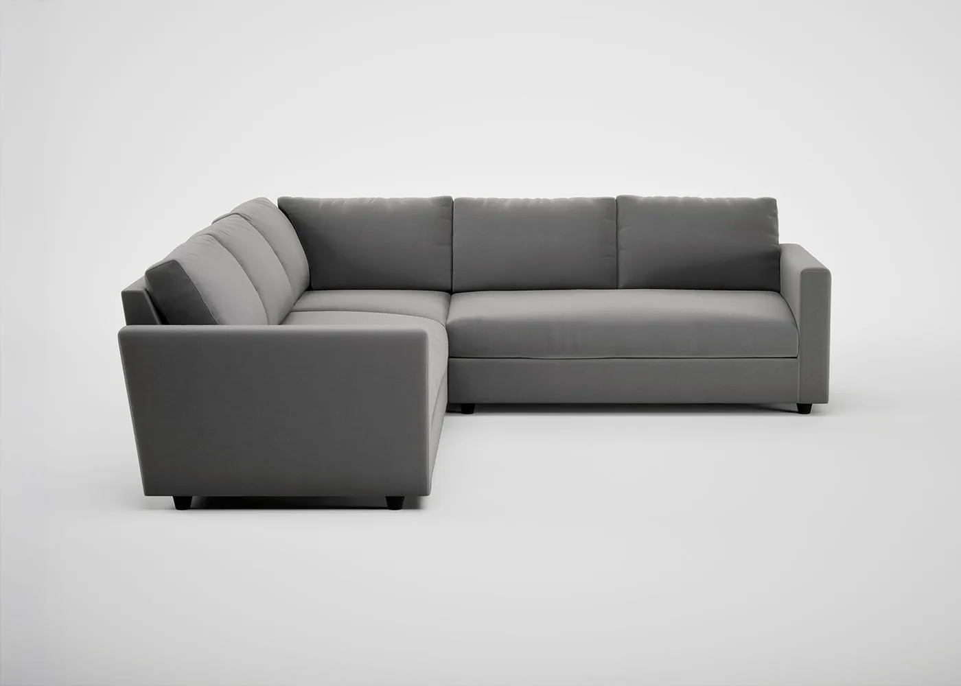 Heal's Nimbus II Large Corner Sofa Smart Velvet Mercury Black Feet