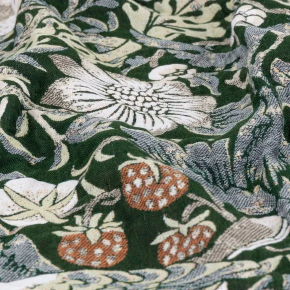 Morris & Co. Strawberry Thief Throw Blanket 130cm x 170cm 2