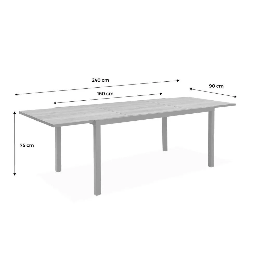 sweeek 8-seater Extendable Outdoor Table in Brown 5