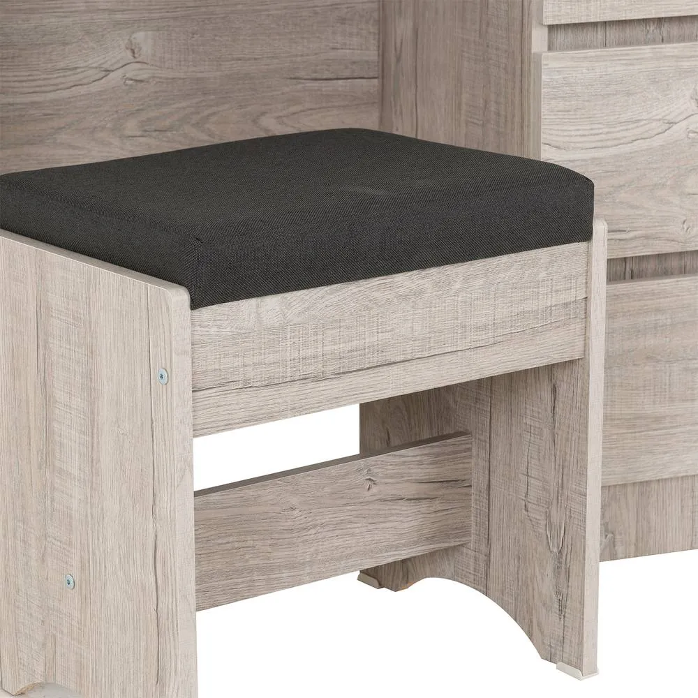 Seconique Malvern 3 Drawer Dressing Table Set - Urban Snow in Light Grey 6