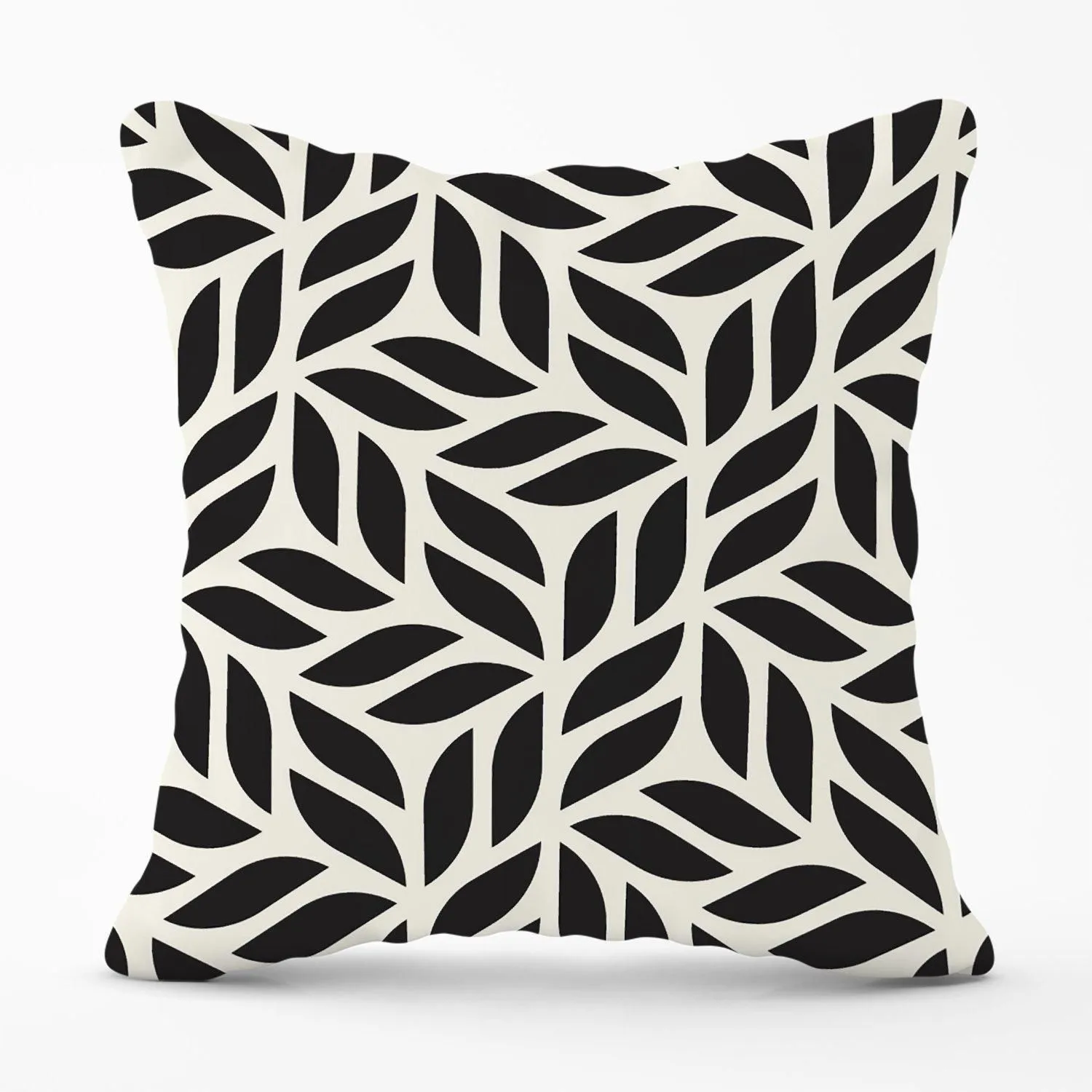 Warren Reed - Designer Modern Stylish Abstract Texture Outdoor Cushion in Black
