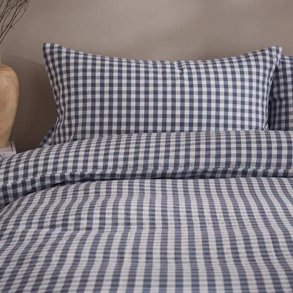 Portloe Gingham Woven 100% Cotton Standard Pillowcase Pair 1