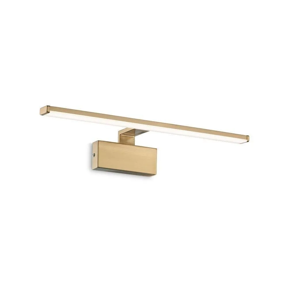 Netlighting Alma Integrated LED Picture Wall Lamp 1 Light Brass Satin 3000K in Yellow