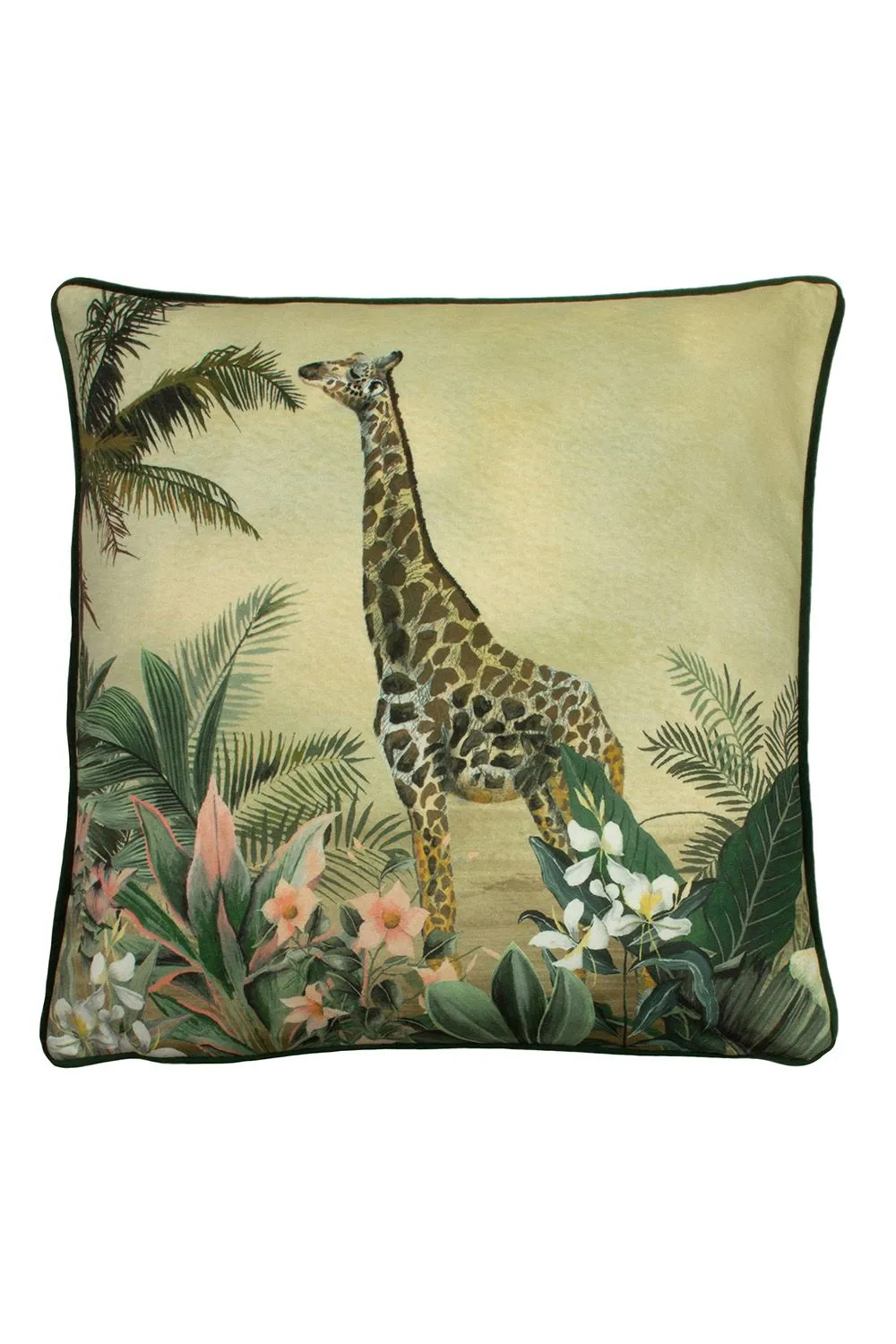 Evans Lichfield Manyara Giraffe Printed Piped Cushion