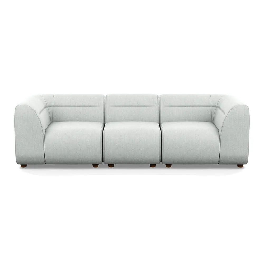 Heal's Lilli 3 Seater Sofa Broadweave Tin Natural Beech Feet 1