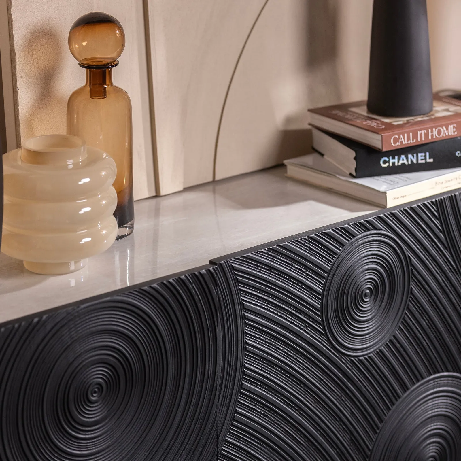 Halcyon Wide Sideboard 170X45X77.5 Cm, Black Wood | Barker & Stonehouse 4
